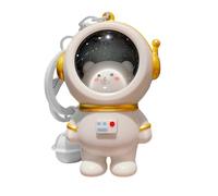 Genérico Spacemans Light Up Bear Keychain, Cute Astronaut Pendant for School Bags, Portable Cell Phone Ornament, Glowing Animal Key Chain, Stylish Bag Decor