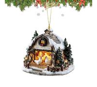 Genérico Spanish Title: para El Árbol De Navidad, Colgante De Casa En Acrílico 2D, Decoraciones Navideñas para Casa De Interior, para Ventana Fiestas Hogar Pared Coche Mochila Celebración