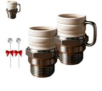 Genérico Spark Plug Mug, Ceramic Coffee Cup for Car Lovers, Engine Spark Plug Design Novelty Coffee Mugs, for Car Enthusiasts, Mechanics & Garage Lovers (2*PCS)