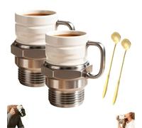 Genérico Spark Plug Mug, Ceramic Coffee Cup for Car Lovers, Novelty Mechanical Style Cup, Engine Spark Plug Design, Creative Sparkplug Coffee Mug for Gearheads, Collectors (2pcs)