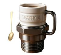 Genérico Spark Plug Mug,Spark P-Lug Coffee M-Ug,Engine S-Park P-Lug Design,Ceramic Coffee Cup For Car Lovers (1pc)