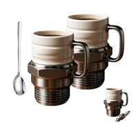 Genérico Spark Plug Mug, Spark Plug Coffee Mug, Ceramic Coffee Cup for Car Lovers, Creative Sparkplug Coffees Mugs for Gearheads, Collectors (2Pcs)
