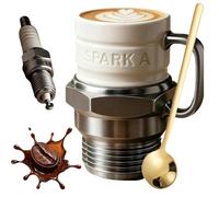Genérico Spark Plug Mug, Spark Plug Coffee Mug, Mechanical Style Cup, Automotive Themed Coffees Mugs Gifts for Men Dad Grandpa (1 Pc)