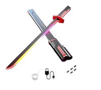 Genérico Sparkblade Sword.Master Sword, Fake Katana with Smoke,Katana Fake Swords with LED Light and Spray,for Cosplay, Halloween, and Display (Blazing Red)