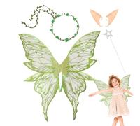 Genérico Sparkling Angel Wings - Stage Performance Gear, Holiday Costume Supplies | Large 80cm Foldable Mythical Creature Accessory Whimsical Wedding Theme Accessory with Pointed Ears for Girl