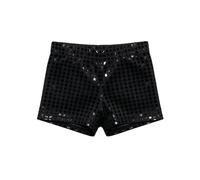 Genérico Sparkling Dotty Stage Shorts For Girls and - Glimmering Sequin Dance Shorts For Performances and Events 2026 (Black, 5-6 Years)