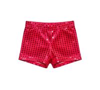 Genérico Sparkling Dotty Stage Shorts For Girls and - Glimmering Sequin Dance Shorts For Performances and Events 2026 (Red, 5-6 Years)