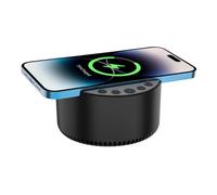 Generico Speaker Charging Station, Wireless Phone Charger Pad, 3.94x3.94x2.25inches Sleep Sound Machine Combo, 15w Fast Feature, Compact Portable Design for Bedroom Hotel Travel Study Party