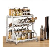 Generico Spiice Rack Organizer - Kitchen spiice Rack | Three Layers Seasoning Organizer for Kitchen | Multifunctional Carbon Steel Anti Skid Strong Bearing for Oil, Salt, Sauce, Vinegar