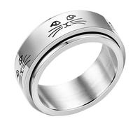 Genérico Spinner Rings For Women - Cute Cat Rotating Spinner | Fidget Ring