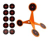 Genérico Spinning Shooting Target Thickened Flip Rolle, Metal Reactive Flip Reset Targets with 10 Sheets of Splash Paper, Indoor/Outdoor Portable Automatically Flips Reset Targets