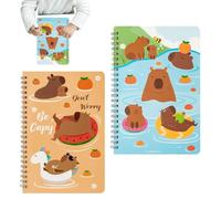 Genérico Spiral Notebooks, A5 Wire Bound Travel Notebook, 2 Pieces Capybara-Themed Cute Stationery Writing Pads for Students, Journaling, Sketching, Scrapbooking, Note-Taking Classroom Supplies