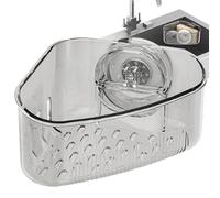 Genérico Sponge Holder for Kitchen Sink - Corner Kitchen Sponge Holder for Sink | Suction Cup Drain Basket Rack Storage Box for Bathroom Shower Rags Brush Home Dorm Apartment