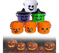 Genérico Spooky Mini Boo Bucket Figurines, Mini Halloween Nostalgia Buckets, Mini-Halloween Buckets, Halloween's Candy Bowl, Trick Or Treat Event Props for Home Decoration, Gifts for Kids (Mixed)