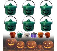Genérico Spooky Mini Boo Bucket Figurines, Mini Halloween Nostalgia Buckets, Mini-Halloween Buckets, Halloween's Candy Bowl, Trick Or Treat Event Props for Home Decoration, Gifts for Kids (B)