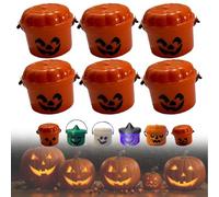 Genérico Spooky Mini Boo Bucket Figurines, Mini Halloween Nostalgia Buckets, Mini-Halloween Buckets, Halloween's Candy Bowl, Trick Or Treat Event Props for Home Decoration, Gifts for Kids (D)