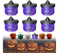 Genérico Spooky Mini Boo Bucket Figurines, Mini Halloween Nostalgia Buckets, Mini-Halloween Buckets, Halloween's Candy Bowl, Trick Or Treat Event Props for Home Decoration, Gifts for Kids (C)