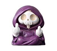 Genérico Spooky Reaper Dog-Walking Statue, Halloween Skeleton Figurine, Humorous Grims Reaper Décor, Hand-Painted Resin Detail Compact Display Size for Fireplace, Desktop, Entryway, Indoor Use