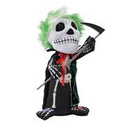 Genérico Spooky Skeleton Figure, Sound-Activated Halloween Decoration, Glowing LED Eyes, Creepy Light-Up Effect Strong Poseable Design for Desk, Haunted House, Home Party, Festival, Indoor Us