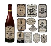 Genérico SpookyBottleDecals - HalloweenPartyLabels | Pegatina12 LicorBotella de aguaDecoracionesPara Bricolaje PlanificadorManualComputadoraArtesanía HalloweenCelebraciónTableCasaEvento