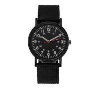 Generico Sport Watch Accessory, Round Canvas Timepiece, Outdoor Mens Watch, Classic Fashionable Design, Comfortable Adjustable Strap, 9.65 Inches, for Camping, Indoor and Outdoor Activities, negro