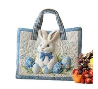 Genérico Springtime Canvas Tote Bag - Shoulder Bags, 30cm Rabbit Handbag, Purse Storage with Strap, Sling Carrier with Fabric Structure, Stylish Bag for Egg Hunt and Holiday Gathering