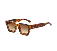 Genérico Square Sunglasses, Retro UV 400 Protective Glasses, Lightweight Full Frame Streetwear Design for Travel Vacation Driving Hiking Beach Party or Everyday Fashionable Summer Wear, Leopard