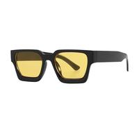 Genérico Square Sunglasses, Retro UV 400 Protective Glasses, Lightweight Full Frame Streetwear Design for Travel Vacation Driving Hiking Beach Party or Everyday Fashionable Summer Wear, Yellow
