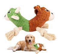 Genérico Squeak Dog Toy, Double-Headed Cotton Rope, 11.42x4.72in Interactive Pet Toy, Bull and Horse Heads, Authentic and Fun for Small to Large Dogs, Shelter, Camping, Backyard Play