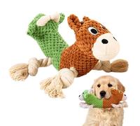 Genérico Squeak Dog Toy, Squeaky Cotton Rope, 11.42x4.72x2.36 Inches Interactive Double Headed Toy with Bull and Horse Heads, Fun Tug Toys for Shelter, Camping, Backyard Play, Small to Large Dogs Use
