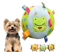 Genérico Squeaky Ball Interactive Yorkie Toy, Squeaky Play Ball with Elastic Rope, Colorful Squeaky Hanging Dog Training Toy, Pet Interactive Fetch Toys for Small Medium (A)
