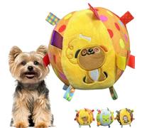 Genérico Squeaky Ball Interactive Yorkie Toy, Squeaky Play Ball with Elastic Rope, Colorful Squeaky Hanging Dog Training Toy, Pet Interactive Fetch Toys for Small Medium (B)