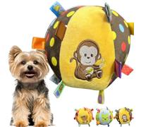 Genérico Squeaky Ball Interactive Yorkie Toy, Squeaky Play Ball with Elastic Rope, Colorful Squeaky Hanging Dog Training Toy, Pet Interactive Fetch Toys for Small Medium (C)