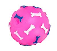 Genérico Squeaky Balls For Dogs - Bone Print Puppy Bite Toy For Play | PVC Material with Sound Squeeze Design, Interactive Chew Ball For Puppy Teeth Cleaning Home Garden Park Training
