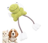 Genérico Squeaky Dog Toys | Frog Shape Plush with Cotton Rope