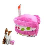 Genérico Squeaky Dog Toys in Fun Birthday Cake Shape, Plush Chewing and Teething Dog Toys for Puppies, Soft Sound for Small Medium Dogs, Interactive Indoor and Outdoor Toy Set, 4.72x4.72x4.72 in
