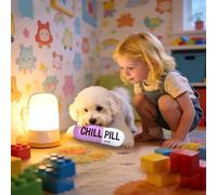 Genérico Squeaky Dog Toys, Pill Shape Stuffed Toy, 7.87 Inches Squeaker Puppy Toy with Reinforced Fabric Core, Solid-Build Plush for Boredom Relieving, Squeaking Playing, and Canine Exercising