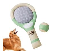 Genérico Squeaky Dog Toys, Teething Puppy Chew Set, 11.42x5.91in Funny Tennis Balls Racket, Interactive Playtime Fun, Authentic Safe Design for Outdoor, Yard, Garden, Joyful Pets