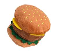 Genérico Squeaky Plush Hamburger Shape Dog Chew Toys, 9x9x8.5cm Chewer with Soft Bite-Resistant Design, Fun Training Aid, Teething Relief, Interactive Play, Pet Entertainment