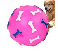 Genérico Squeaky Puppy Ball - Dog Chew Toy, Durable Bone Print for Aggressive Biting, Interactive Play Ball with Fun Sound, Pet Training Toy for Indoor Outdoor Exercise and Fetch Games