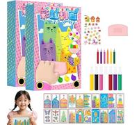 Genérico Squeegee Art Kids Paint Kit, Rainbow Scratch Art Kit, 2025 New Scratch Arts, One Set-35 Pieces, DIY Rainbow Dot Color Scratch Painting, DIY Arts Fun Set (2pcs)
