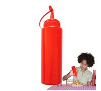 Genérico Squeeze Squirt Condiment Bottle | Reusable Plastiic Sauce Seasoning Bottles | Squeezy Squirrt Bottless for Ketchup Hot Sauces Oil with Funnel, Sticker Lable