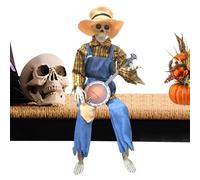 Generico Squelette d'Halloween - 23,6 pouces, Banjo animé jouant à squelette décor Décoration de fête de fête des vacances avec Maison hantée d'automne pour la pelouse accessoire d'affichage