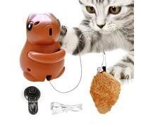 Genérico Squirrel Cat Toy, Rechargeable Plush Toy, ABS Interactive Pet Teaser, Hangable with Suction Cup, Boredom Relief Training Supplies for Cats, Small Pets Play Fun, 4.13x2.76 Inches
