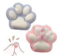 Genérico Squishy Cat Paw, Cat Paw Squishy, Handmade Squishy Big Cat Paw, 5 Inch Big Cat Paw Squishy Toy, Paw Print Squishy, Giant Paw Squishy for Stress Relief (Blue + Pink)