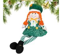 Genérico St. Patrick’s Day Doll, Irish Plush Toy, 18.5x6.3in Long Legs Decoration, Soft Cozy Fabric, Festive Green Outfit for Table Centerpiece Living Room Kids Bedroom Study Room