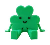 Genérico St Patricks Day Decorations - Charm | 3.15 Inches ABS | Green Shamrock Table Statue with Movable Joints, Decorative Figurine, Ideal For Home Office Dorm and Desktop Shelf