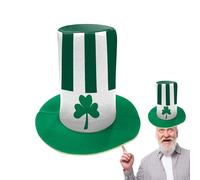 Genérico St Patricks Day Hat, Festive Topper, Irish Headwear with Shamrock Feature, Green Velvet Leprechaun Cap, Emerald Base with Festive Style, Costume Accessory for Party and Parade