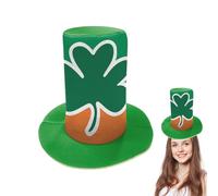 Genérico St Patricks Day Hat, Festive Topper, Irish Headwear with Shamrock Feature, Green Velvet Leprechaun Cap, Emerald Base with Festive Style, Costume Accessory for Party and Parade