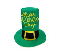 Genérico St Patricks Day Hat, Festive Topper, Irish Headwear with Shamrock Feature, Green Velvet Leprechaun Cap, Emerald Base with Festive Style, Costume Accessory for Party and Parade